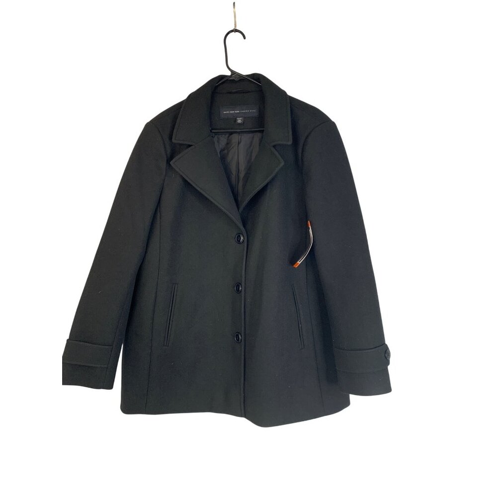 Marc New York Peacoat XXL Black Button Coat Mid Weight Transition NWT RGG10656